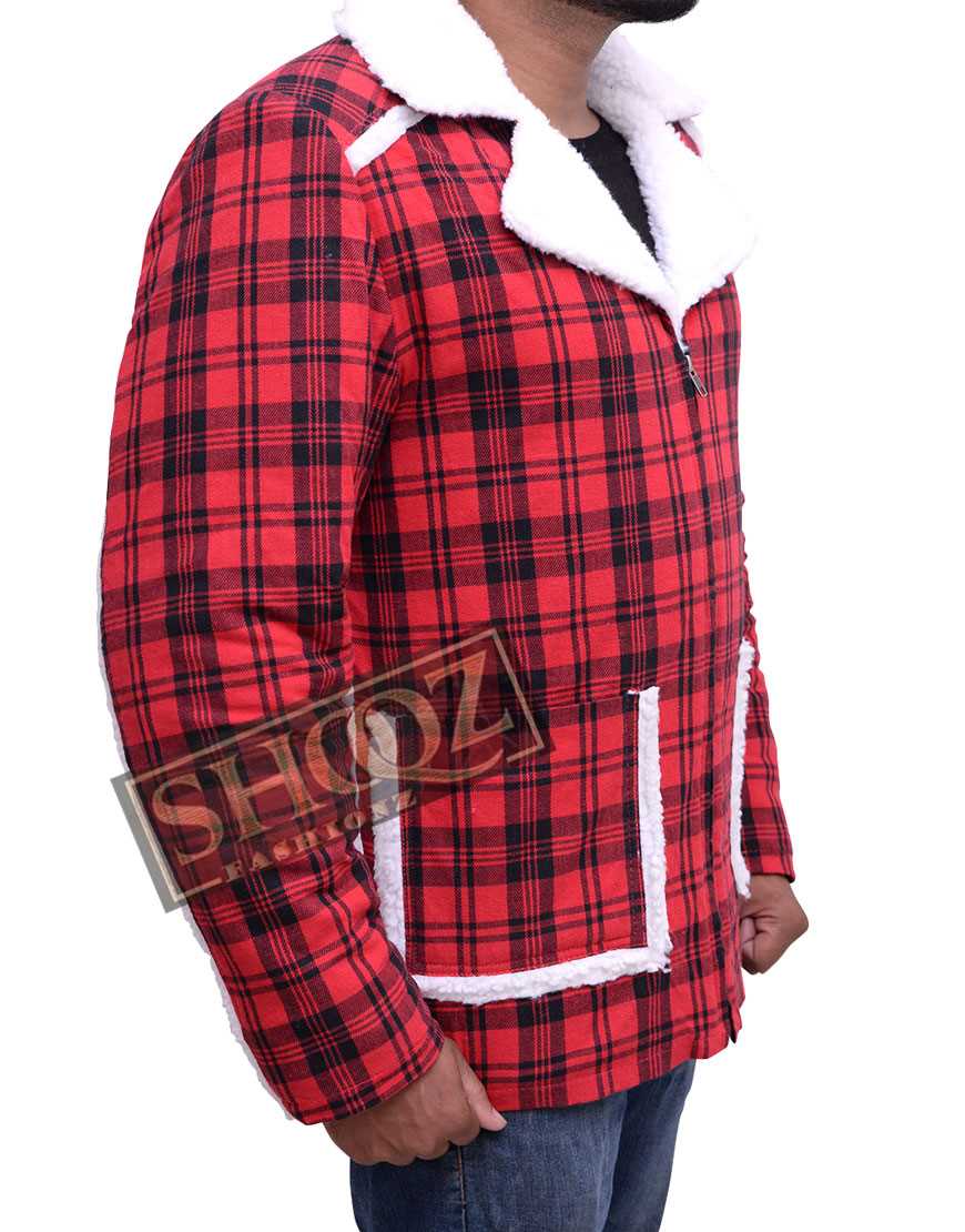 Deadpool Ryan Reynolds Red Shearling Jacket